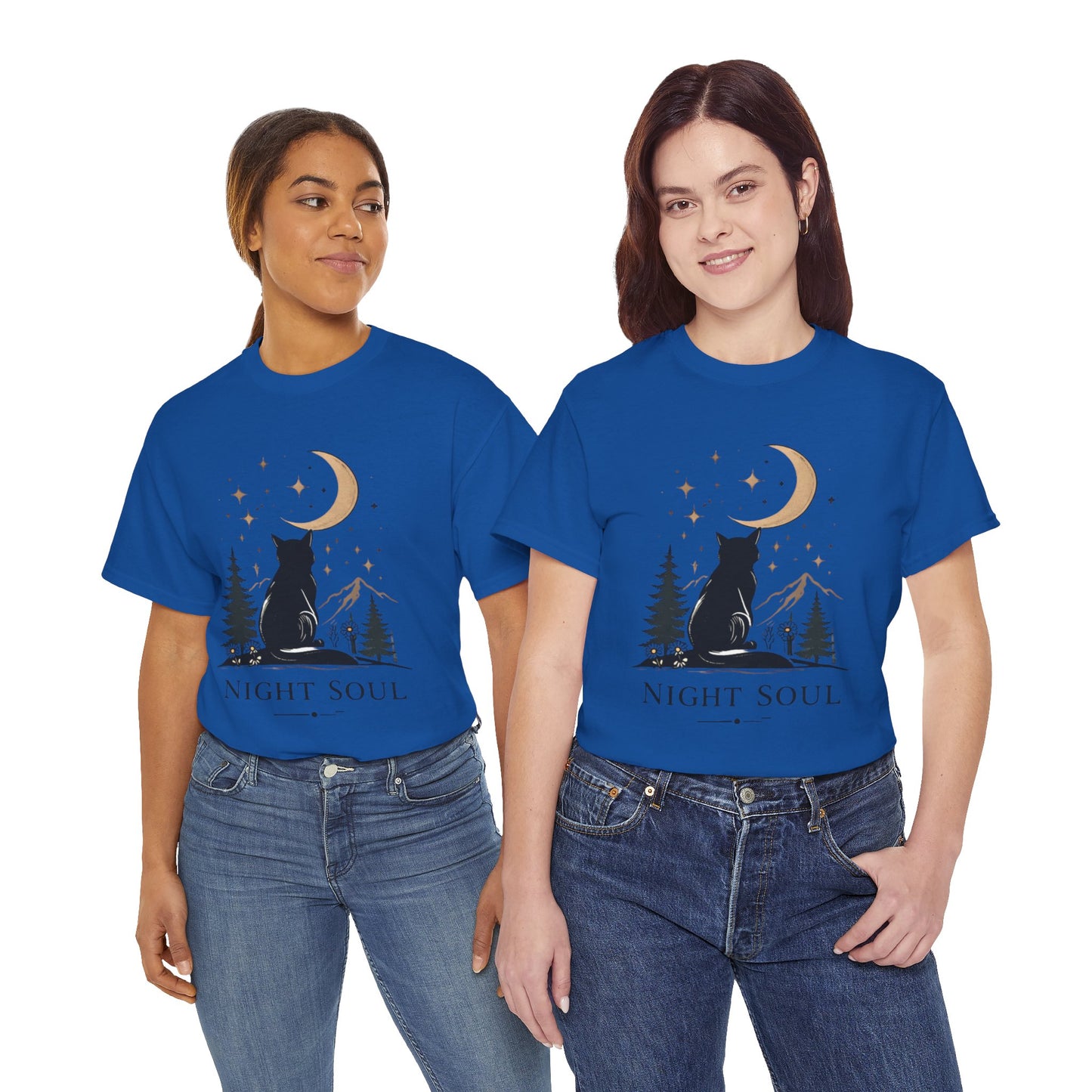 Black Cat Moon T-Shirt – Night Soul Aesthetic Tee, Minimalist Cat Lover Shirt