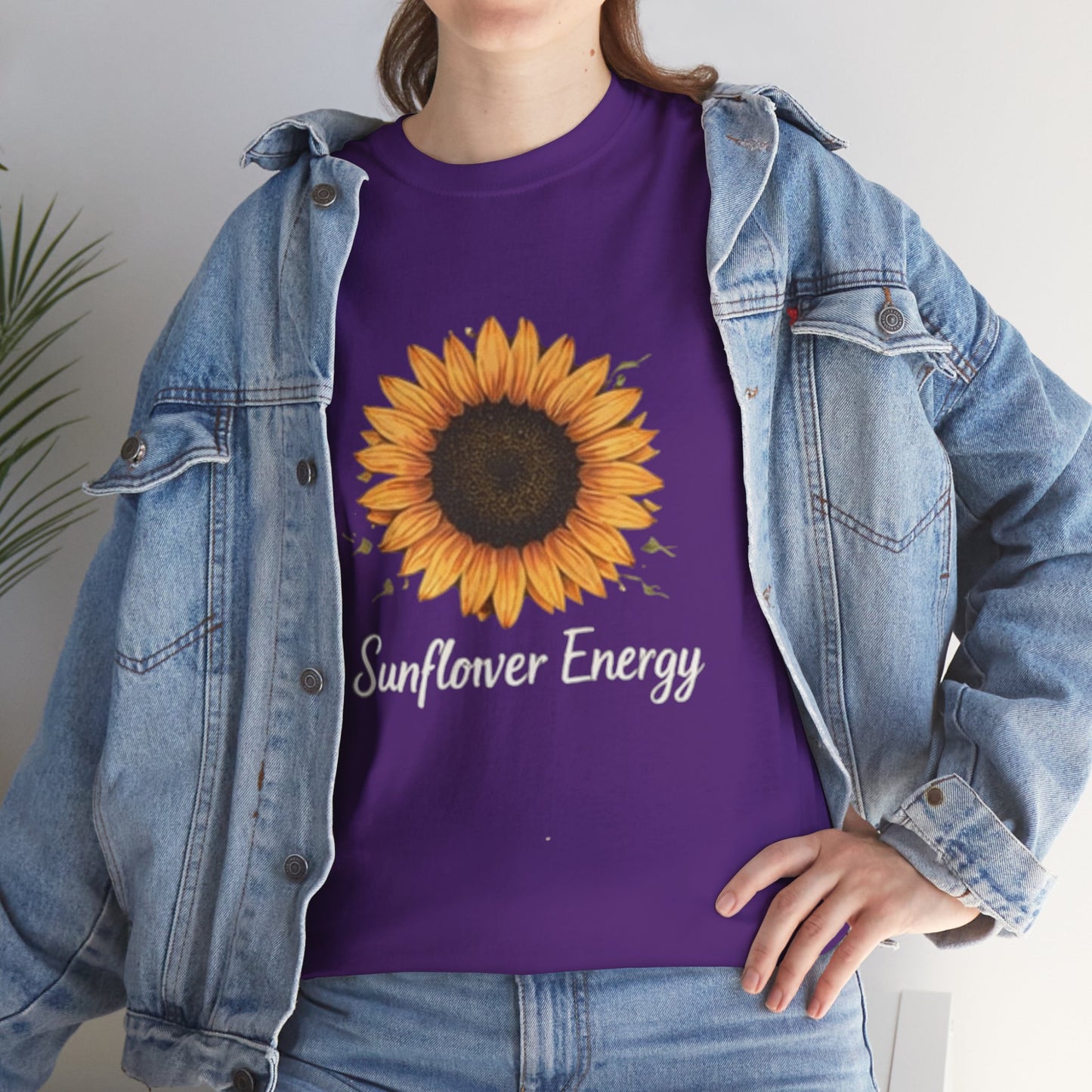 Sunflower Energy T- Shirt - Minimalist Nature Aesthetic Tee, Positive Vibes Graphic Shirt