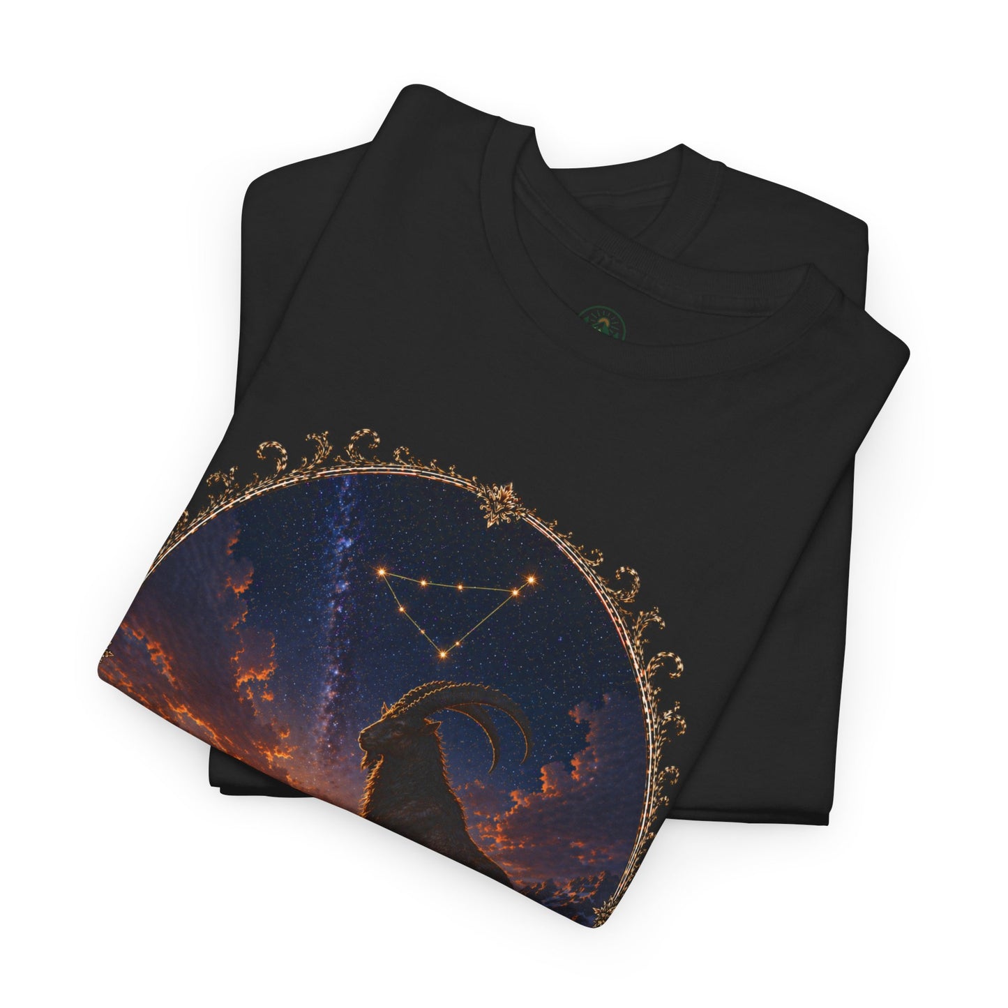 Capricorn Zodiac T-Shirt – Mountain Goat Ambition Design | Minimal Power Astrology Tee