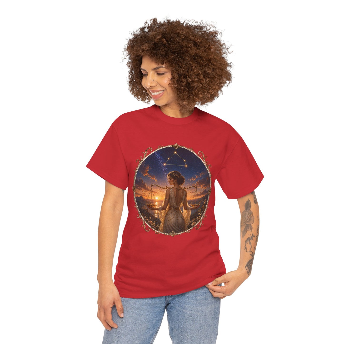 Libra Zodiac T-Shirt – Balance Scales Aesthetic Design | Elegant Astrology Tee