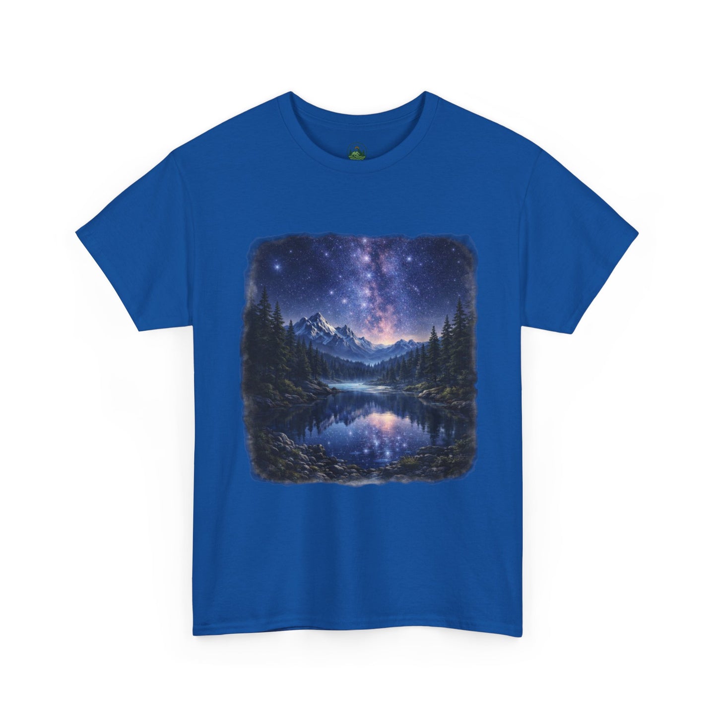 Midnight Reflection Nature T-Shirt – Moonlit Lake & Forest Design