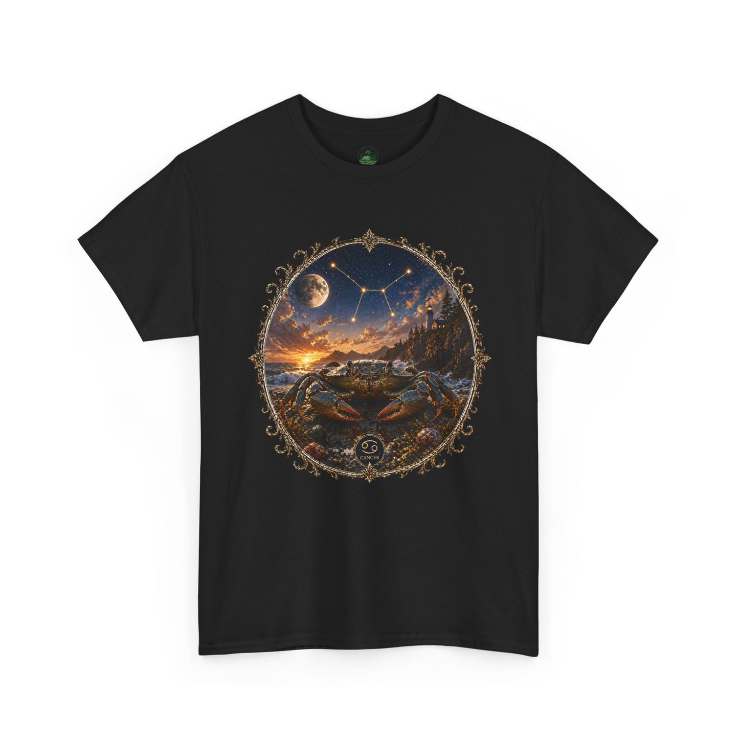 Cancer Zodiac T-Shirt – Mystic Crab Moon Design | Emotional & Cosmic Astrology Tee