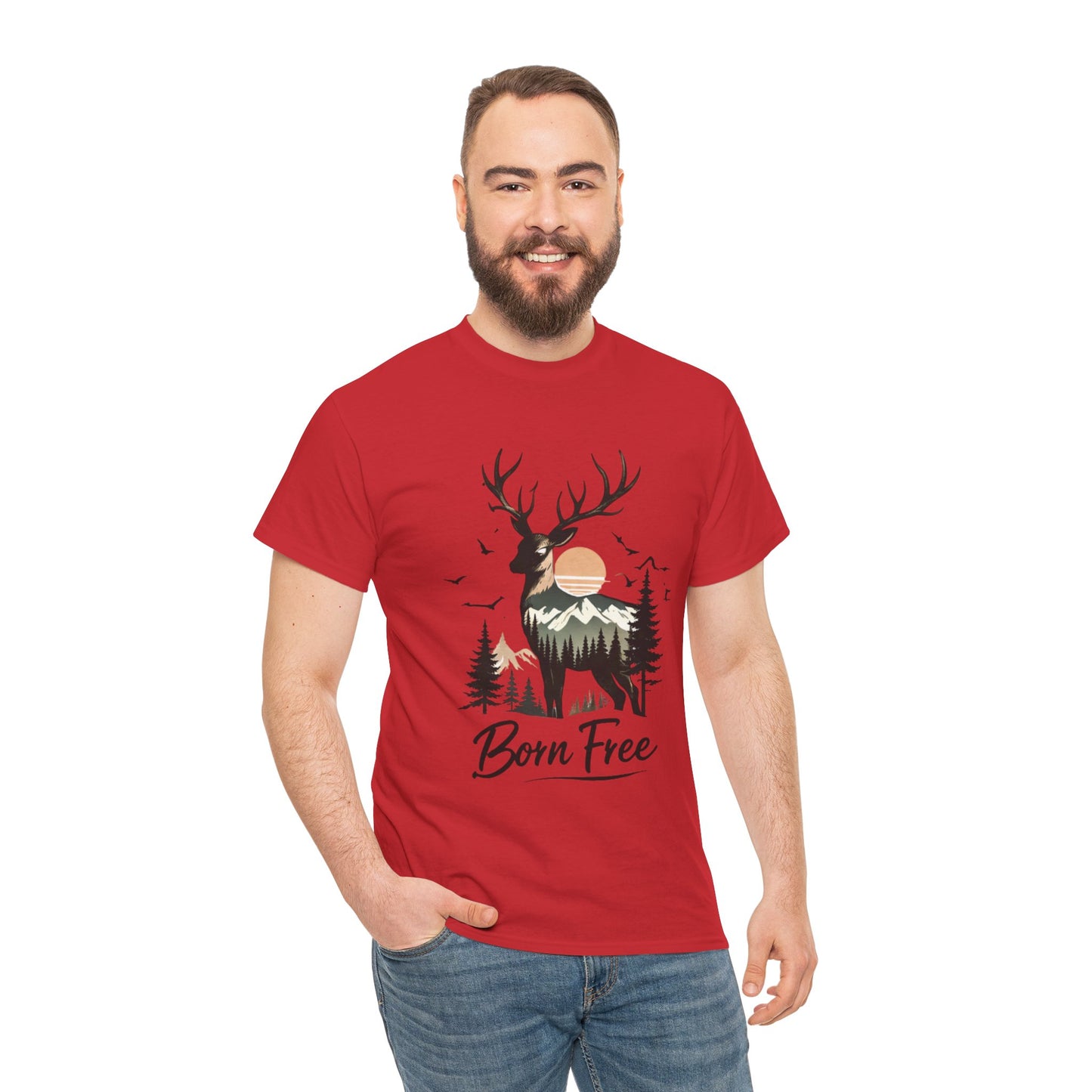 Minimalist Deer Nature T-Shirt – Forest Wildlife Graphic Tee, Calm Aesthetic Shirt