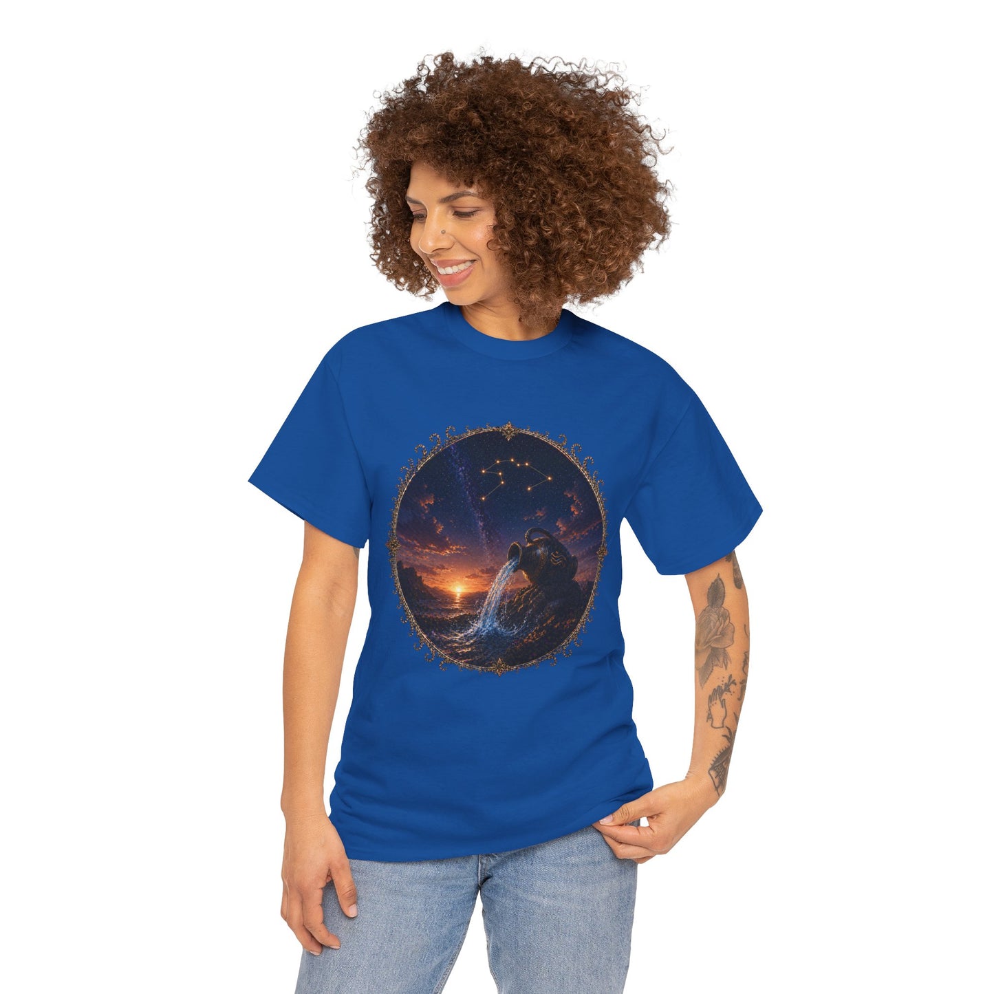Aquarius Zodiac T-Shirt – Water Bearer Cosmic Design | Unique & Visionary Astrology Tee