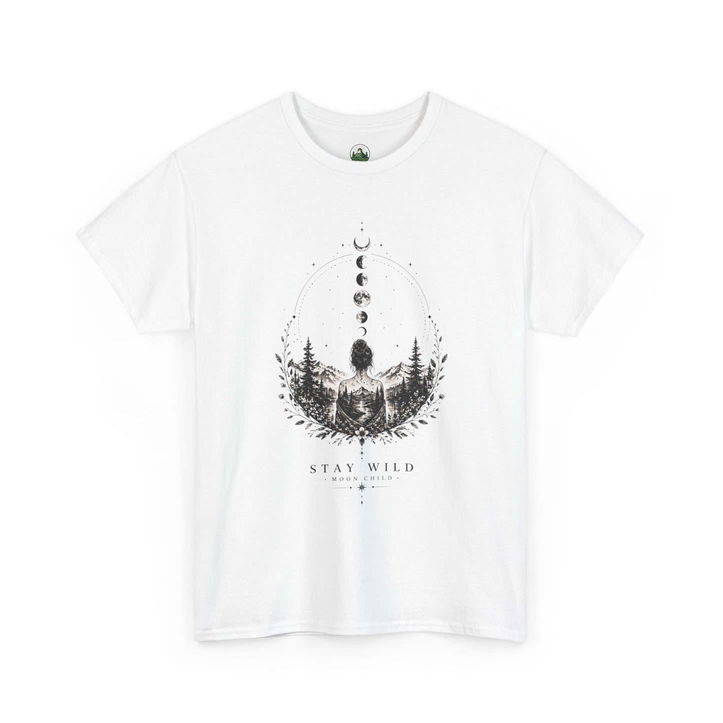 Minimalist Mystic Nature T-Shirt – Abstract Ink Art Design | Calm Aesthetic Tee
