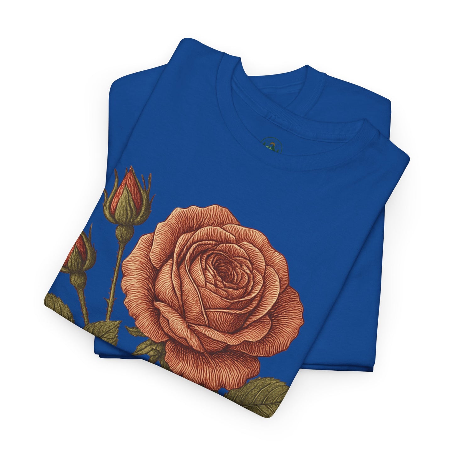 Vintage Botanical Rose T-Shirt – Minimalist Floral Aesthetic Tee