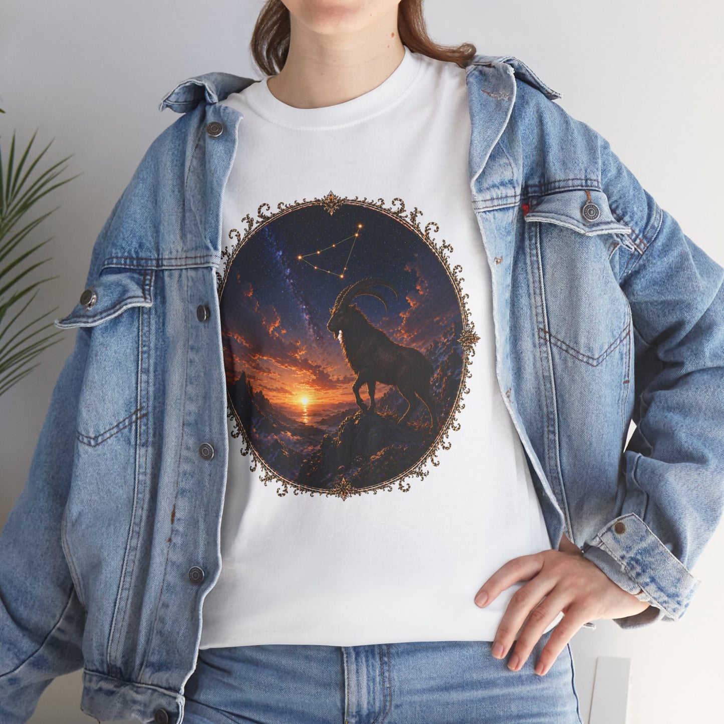 Capricorn Zodiac T-Shirt – Mountain Goat Ambition Design | Minimal Power Astrology Tee