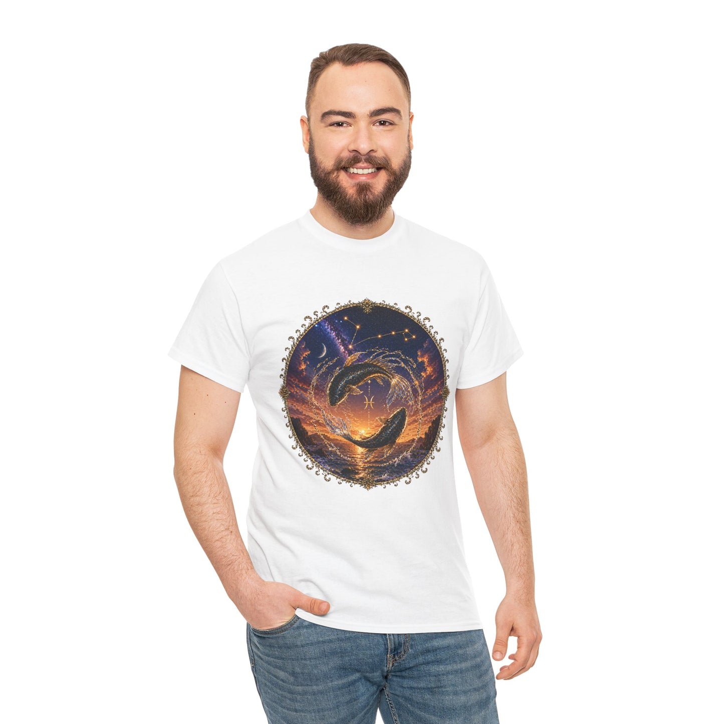 Pisces Zodiac T-Shirt – Dreamy Fish Cosmic Design | Spiritual & Aesthetic Astrology Tee