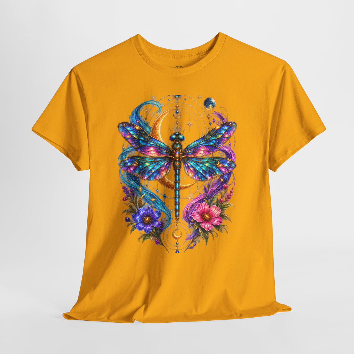 Celestial Dragonfly T-Shirt – Moon & Wildflower Nature Tee