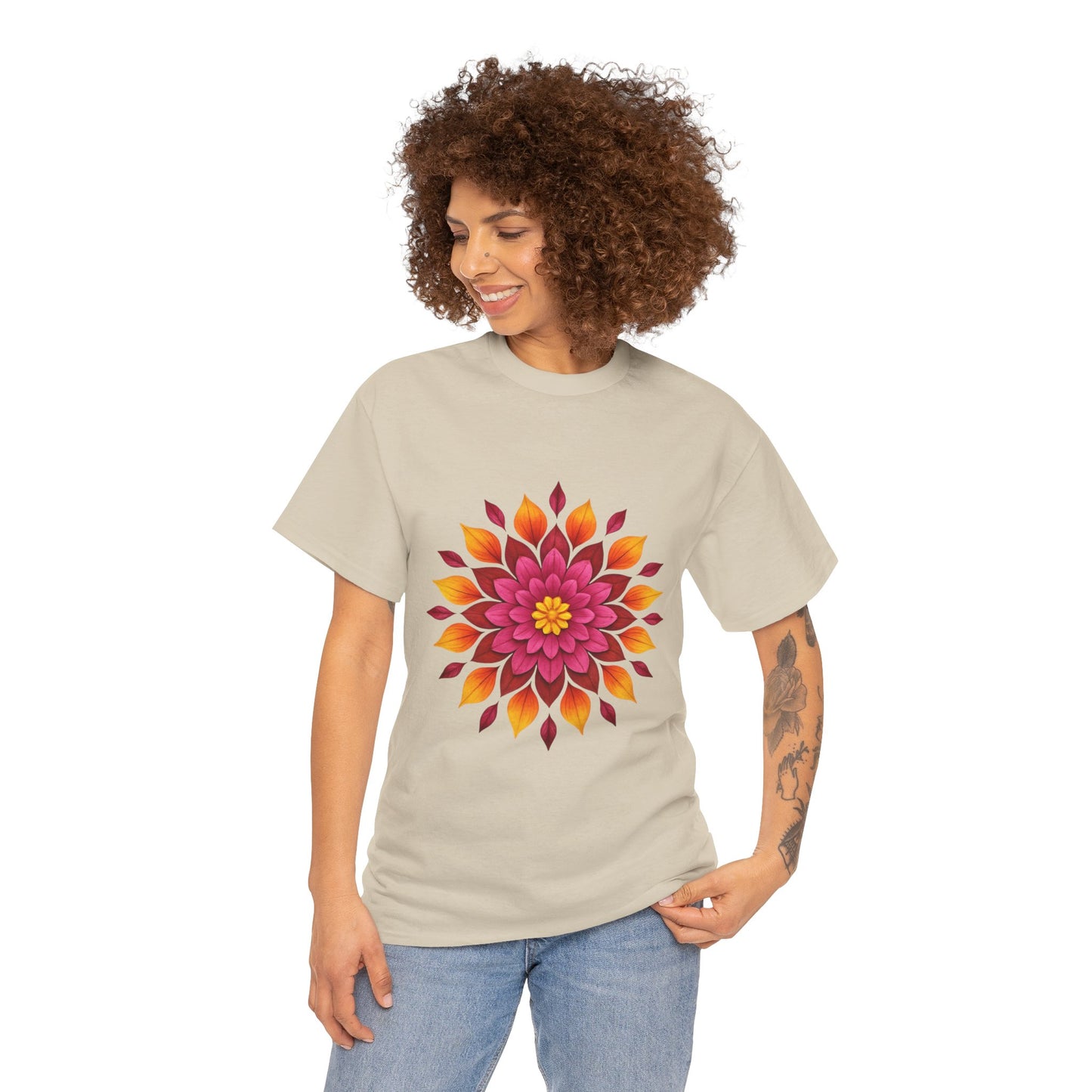 Floral Mandala T- Shirt -Boho Flower Aesthetic Tee