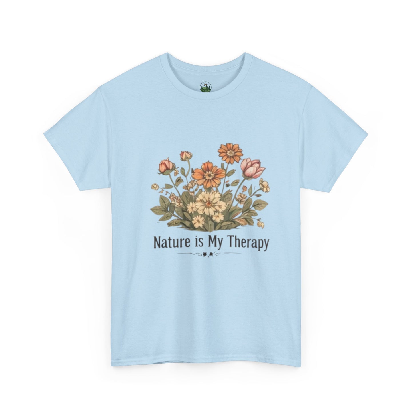 Nature Is My Therapy T-Shirt - Minimalist Floral Design Tee
