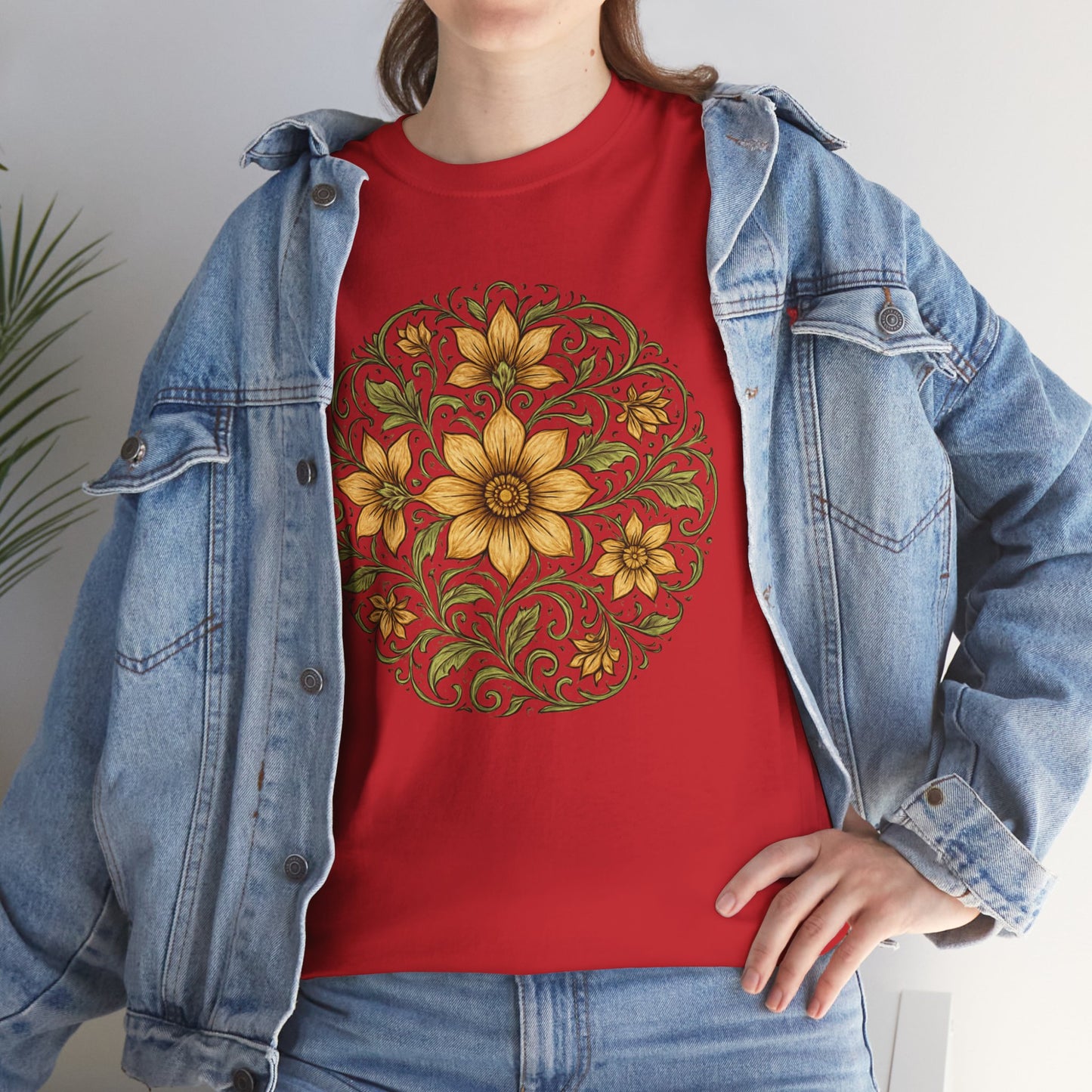 Spring Awakening Mandala T-Shirt – Boho Floral Aesthetic Tee