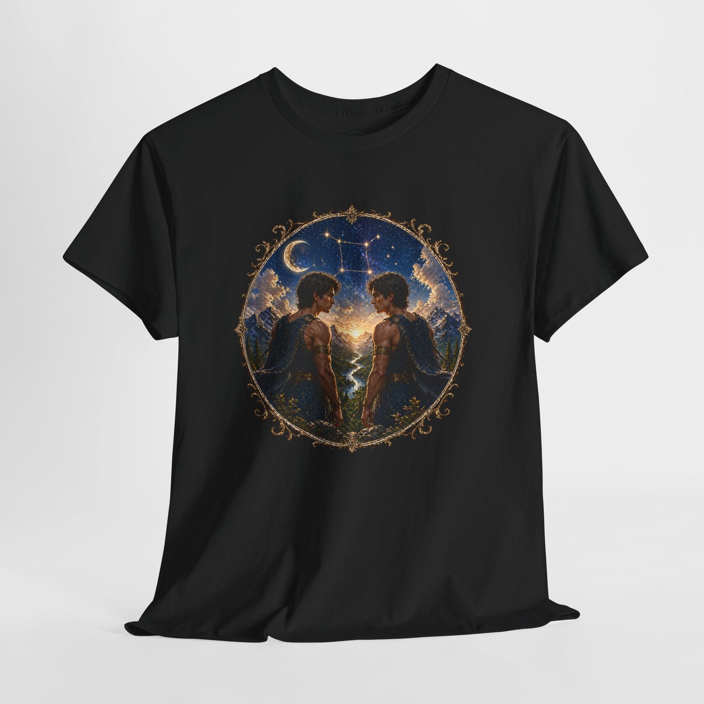 Gemini Zodiac T-Shirt – Dual Energy Twins Design | Astrology & Cosmic Nature Tee