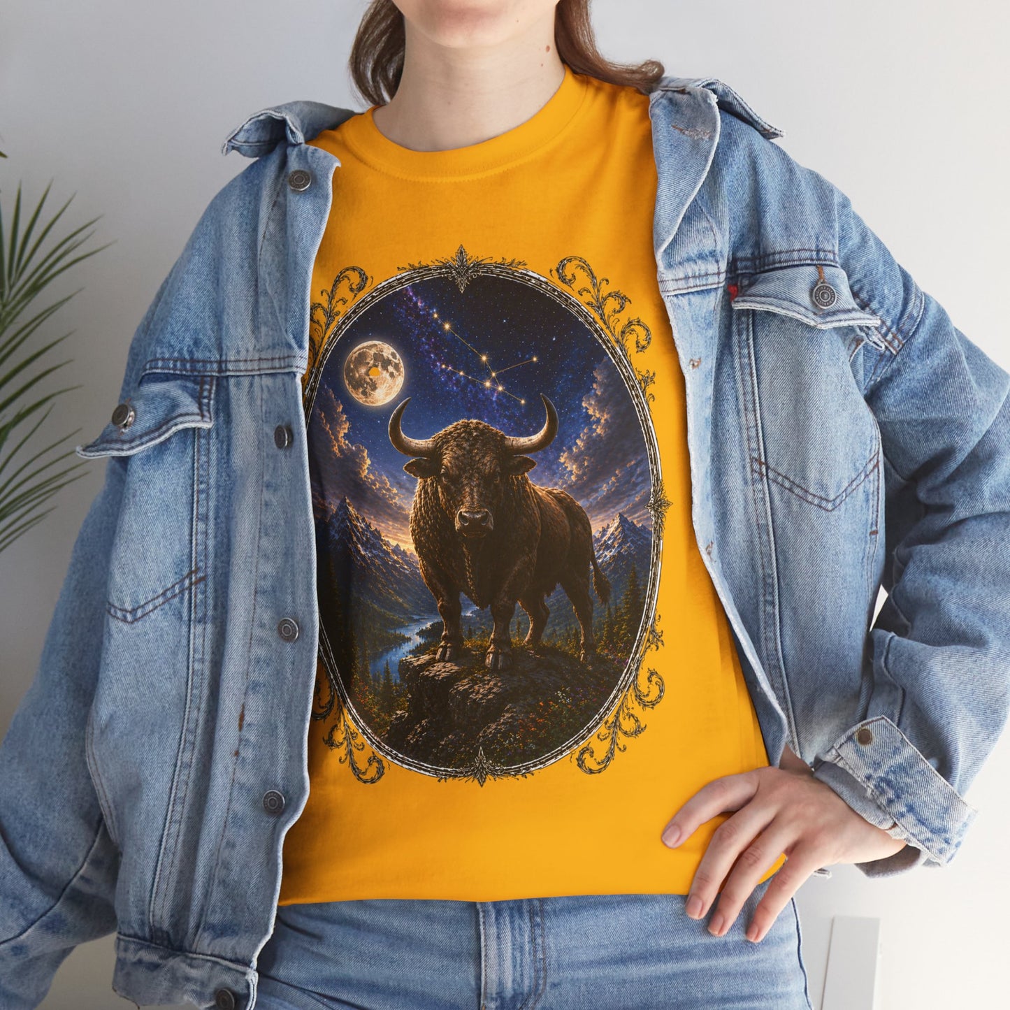 Taurus Zodiac T-Shirt – Mystic Bull Night Design | Nature & Astrology Tee