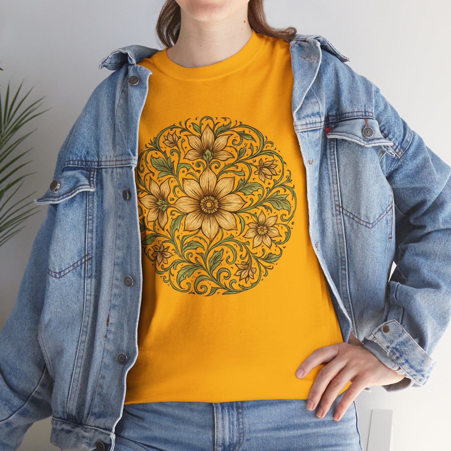 Spring Awakening Mandala T-Shirt – Boho Floral Aesthetic Tee