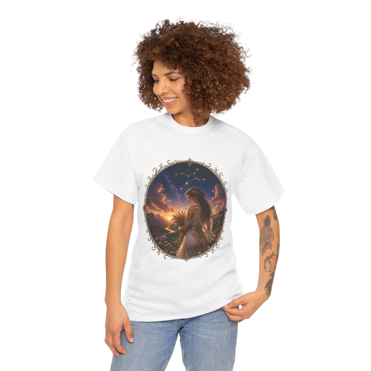 Virgo Zodiac T-Shirt – Minimalist Maiden Design | Elegant Astrology & Nature Tee