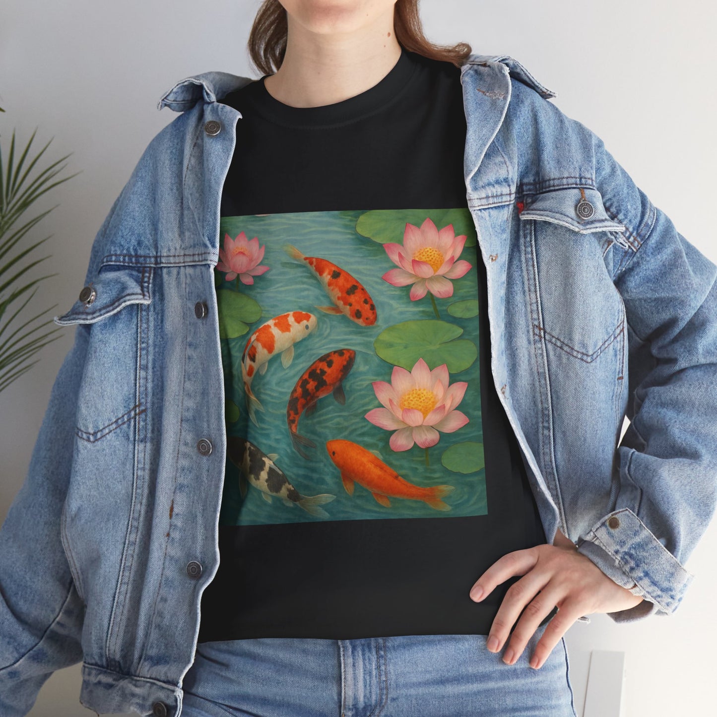 Koi Fish Lotus Pond T-Shirt – Zen Nature Aesthetic Tee