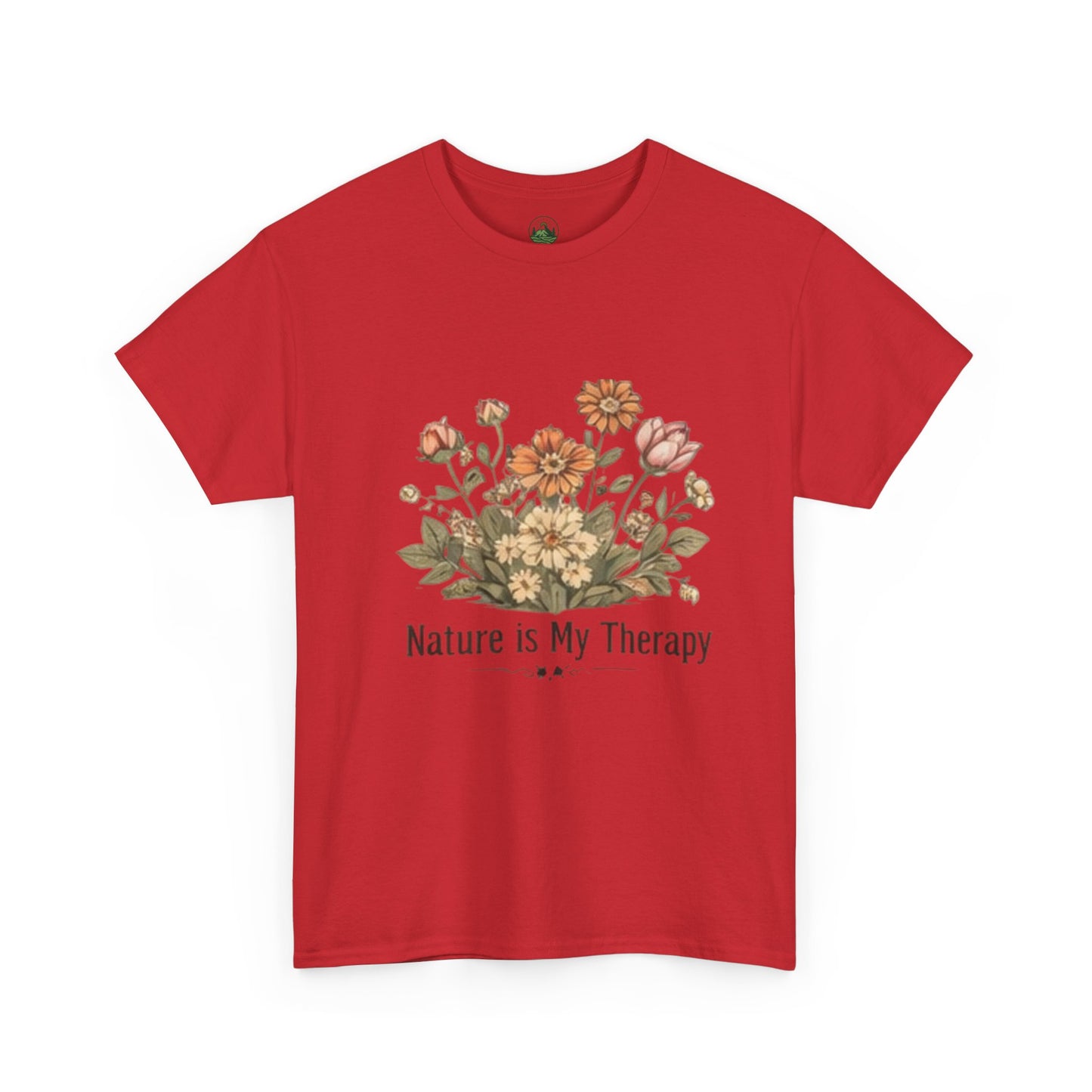 Nature Is My Therapy T-Shirt - Minimalist Floral Design Tee