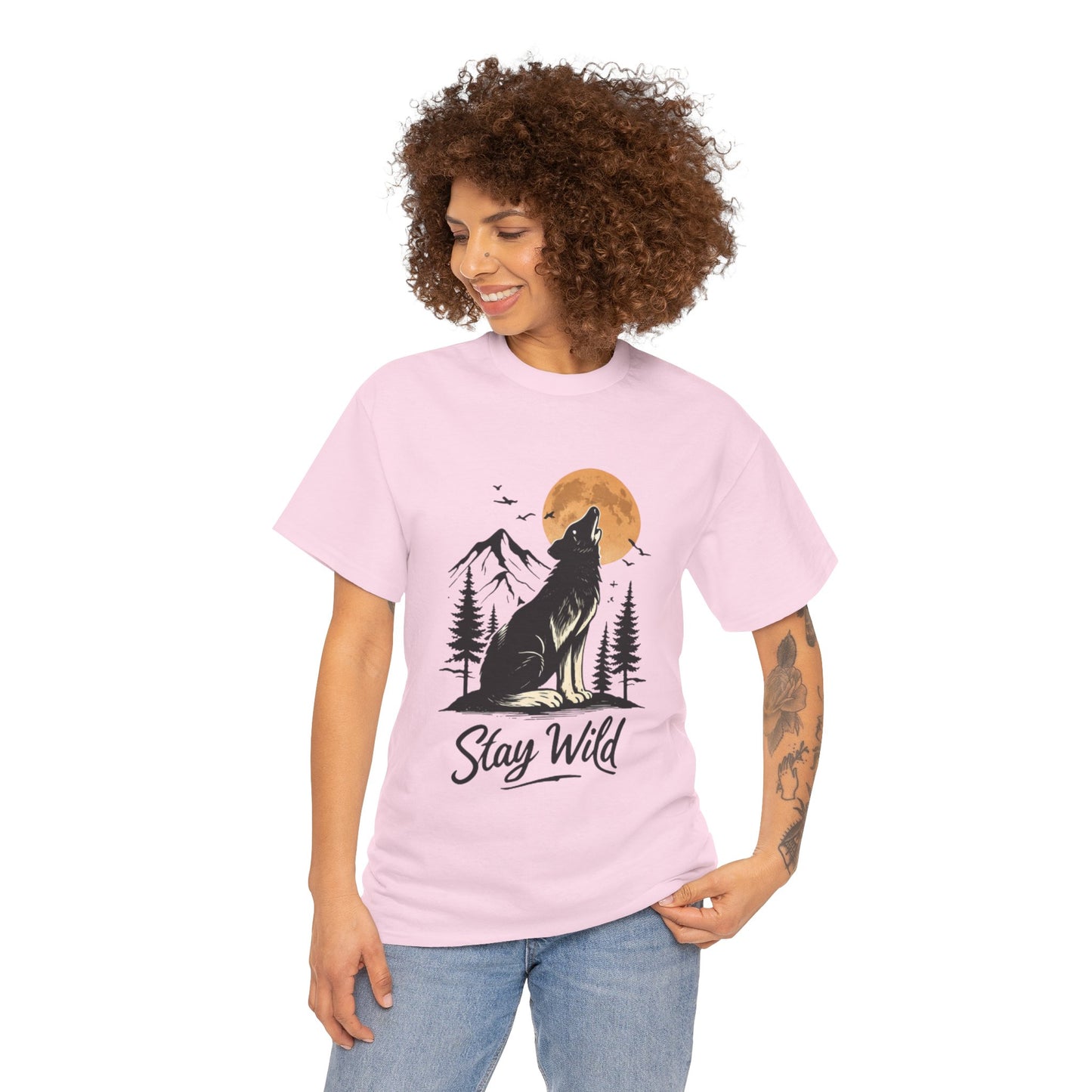 Howling Wolf Stay Wild Shirt – Aesthetic Nature Tee for Outdoor Lovers & Adventure Souls