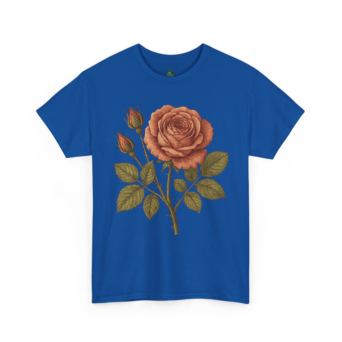 Vintage Botanical Rose T-Shirt – Minimalist Floral Aesthetic Tee