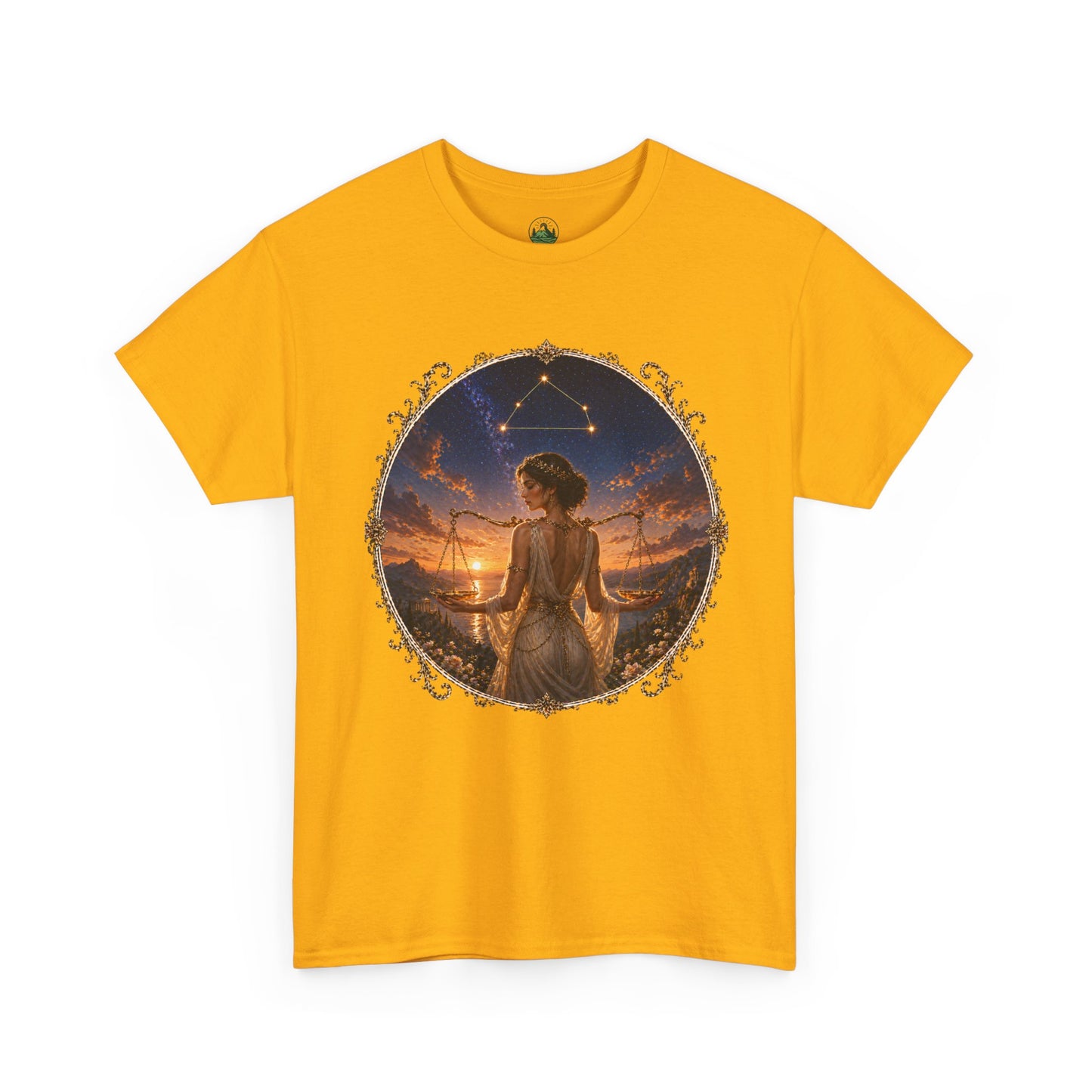 Libra Zodiac T-Shirt – Balance Scales Aesthetic Design | Elegant Astrology Tee