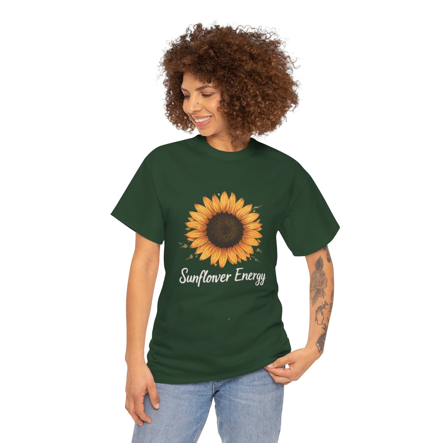 Sunflower Energy T- Shirt - Minimalist Nature Aesthetic Tee, Positive Vibes Graphic Shirt