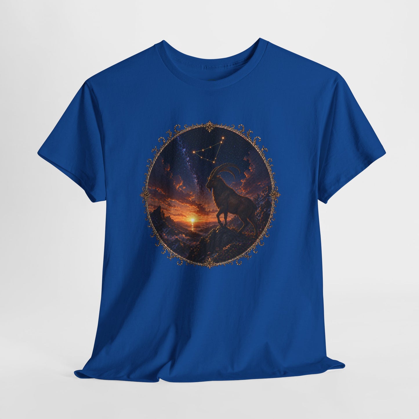 Capricorn Zodiac T-Shirt – Mountain Goat Ambition Design | Minimal Power Astrology Tee