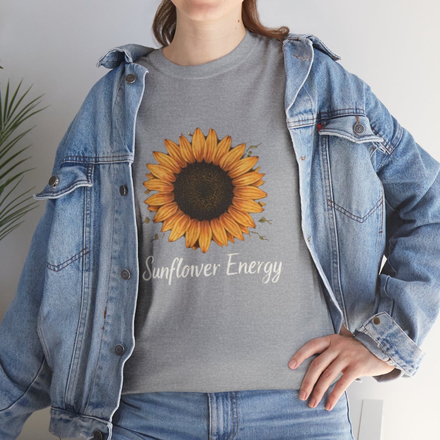 Sunflower Energy T- Shirt - Minimalist Nature Aesthetic Tee, Positive Vibes Graphic Shirt