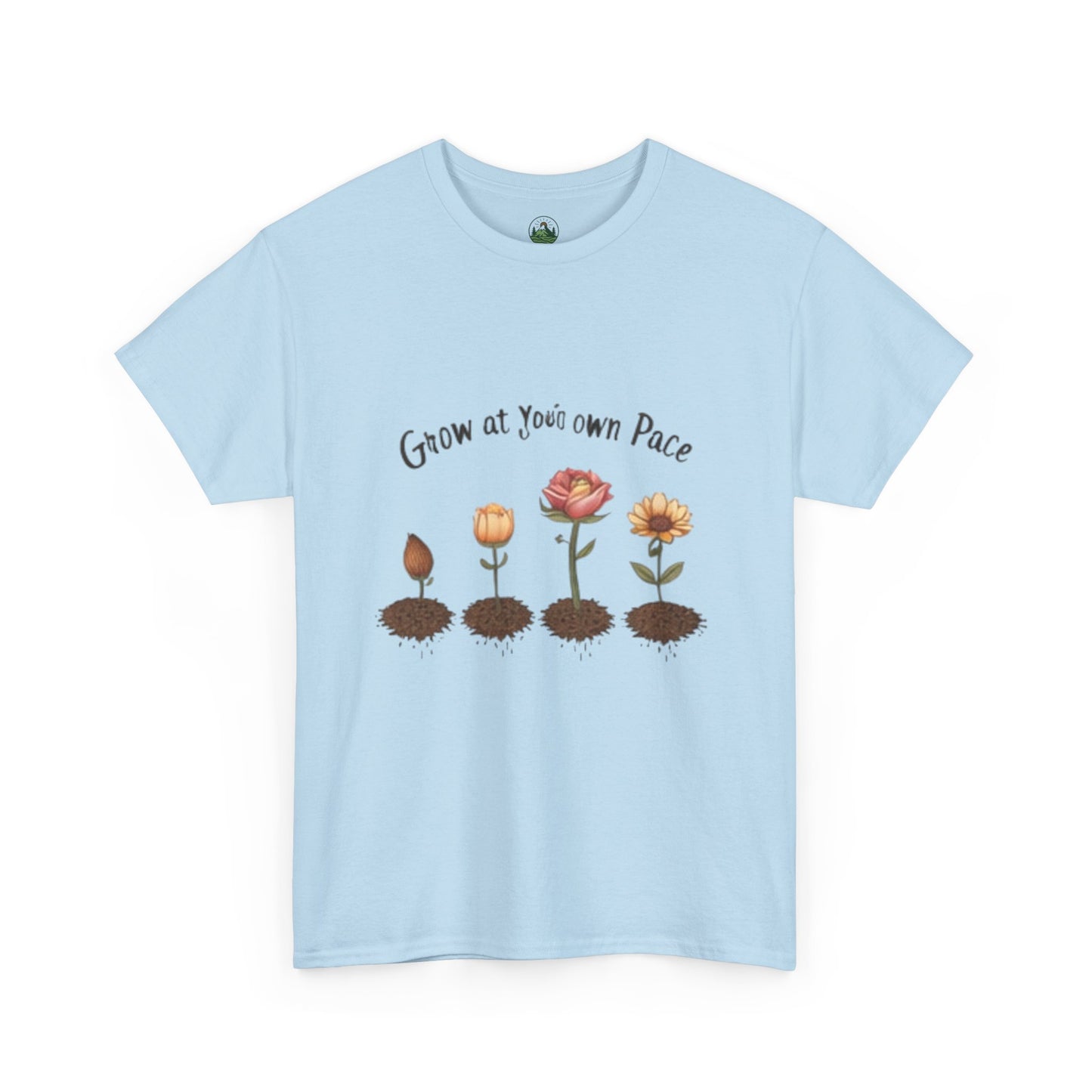 Grow at Your Own Pace T-Shirt – Minimalist Flower Pot Tee, Aesthetic Botanical Shirt, Unisex Gift for Plant Lovers