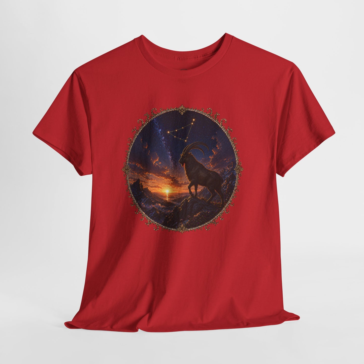 Capricorn Zodiac T-Shirt – Mountain Goat Ambition Design | Minimal Power Astrology Tee