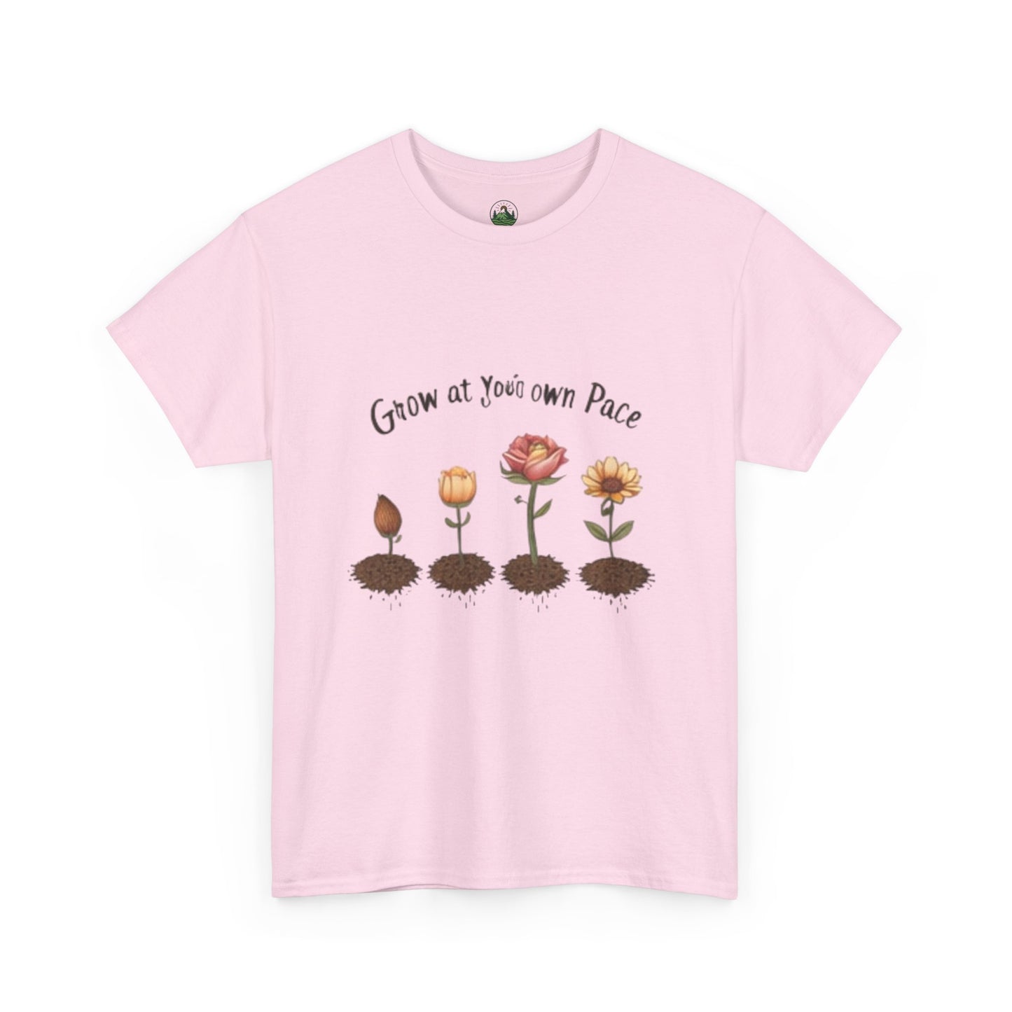Grow at Your Own Pace T-Shirt – Minimalist Flower Pot Tee, Aesthetic Botanical Shirt, Unisex Gift for Plant Lovers