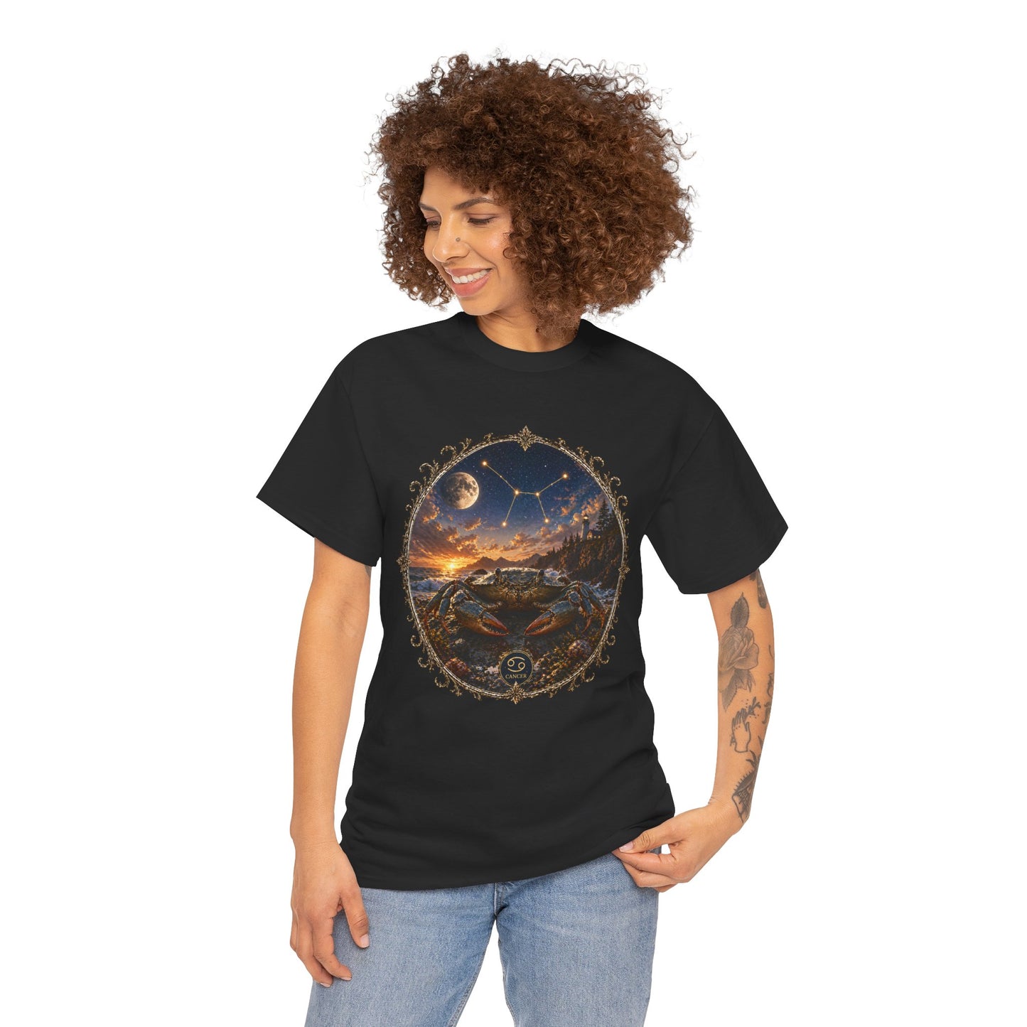 Cancer Zodiac T-Shirt – Mystic Crab Moon Design | Emotional & Cosmic Astrology Tee