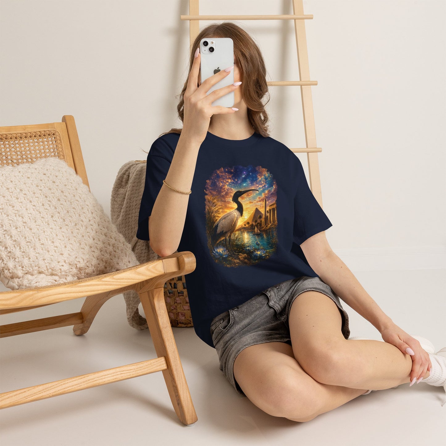 Spirit of Ancient Egypt – Sacred Ibis Nature T-Shirt | Egyptian Wildlife Graphic Tee