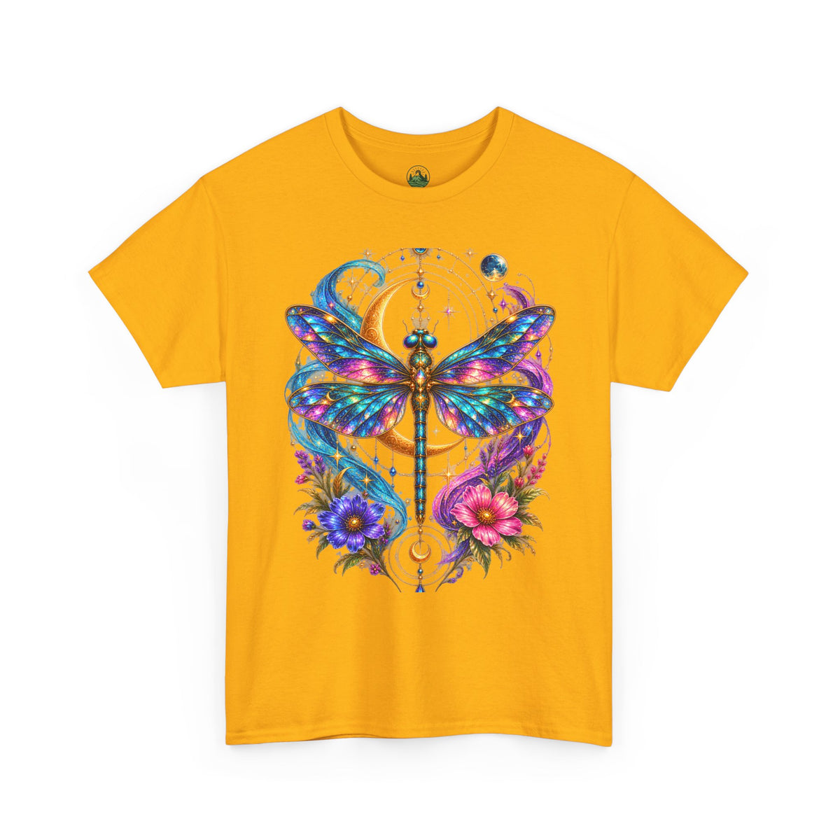 Celestial Dragonfly T-Shirt – Moon & Wildflower Nature Tee