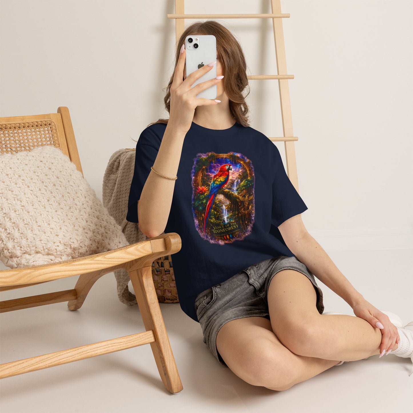 Scarlet Macaw T-Shirt – Tropical Rainforest Cosmic Design | Exotic Bird Wildlife Tee
