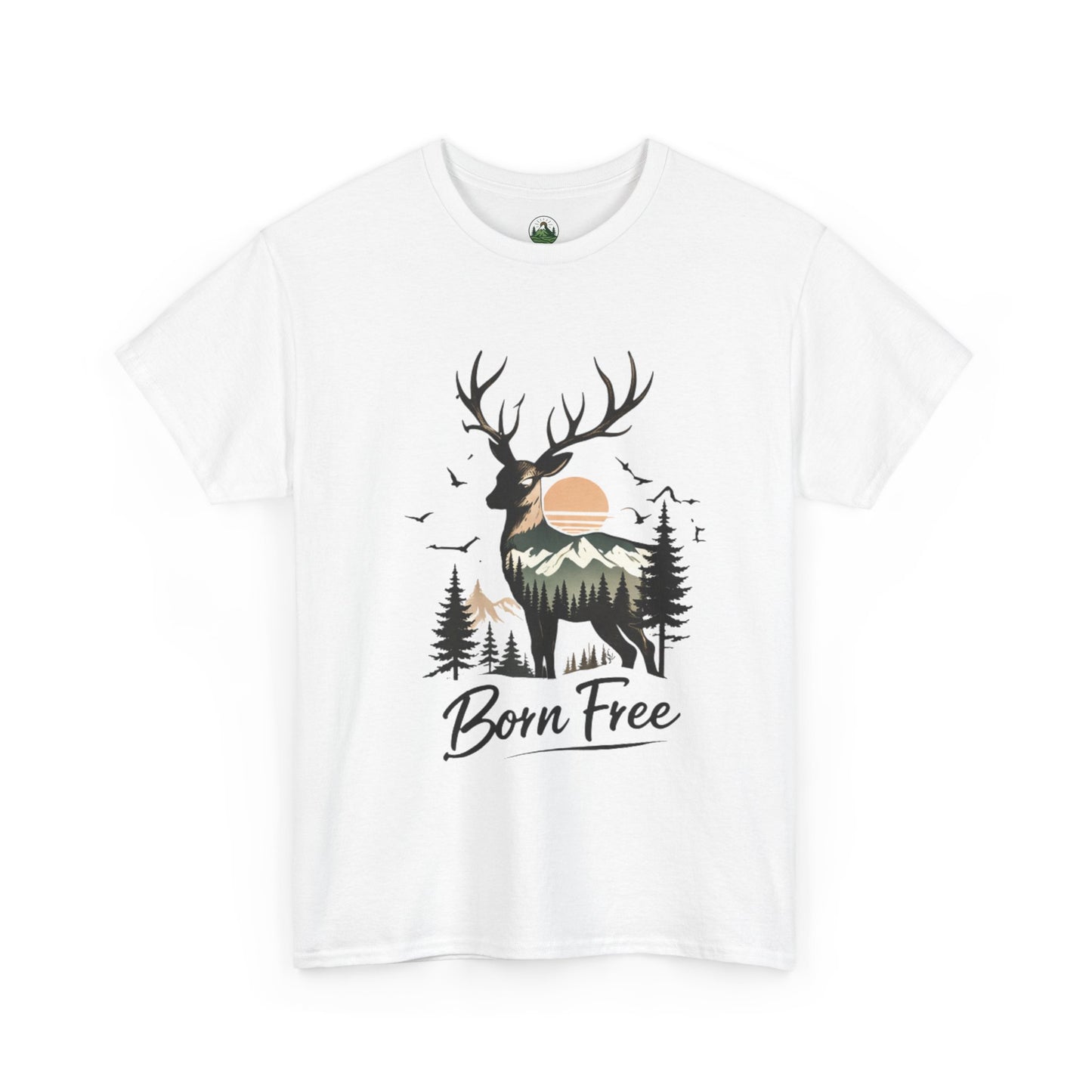Minimalist Deer Nature T-Shirt – Forest Wildlife Graphic Tee, Calm Aesthetic Shirt