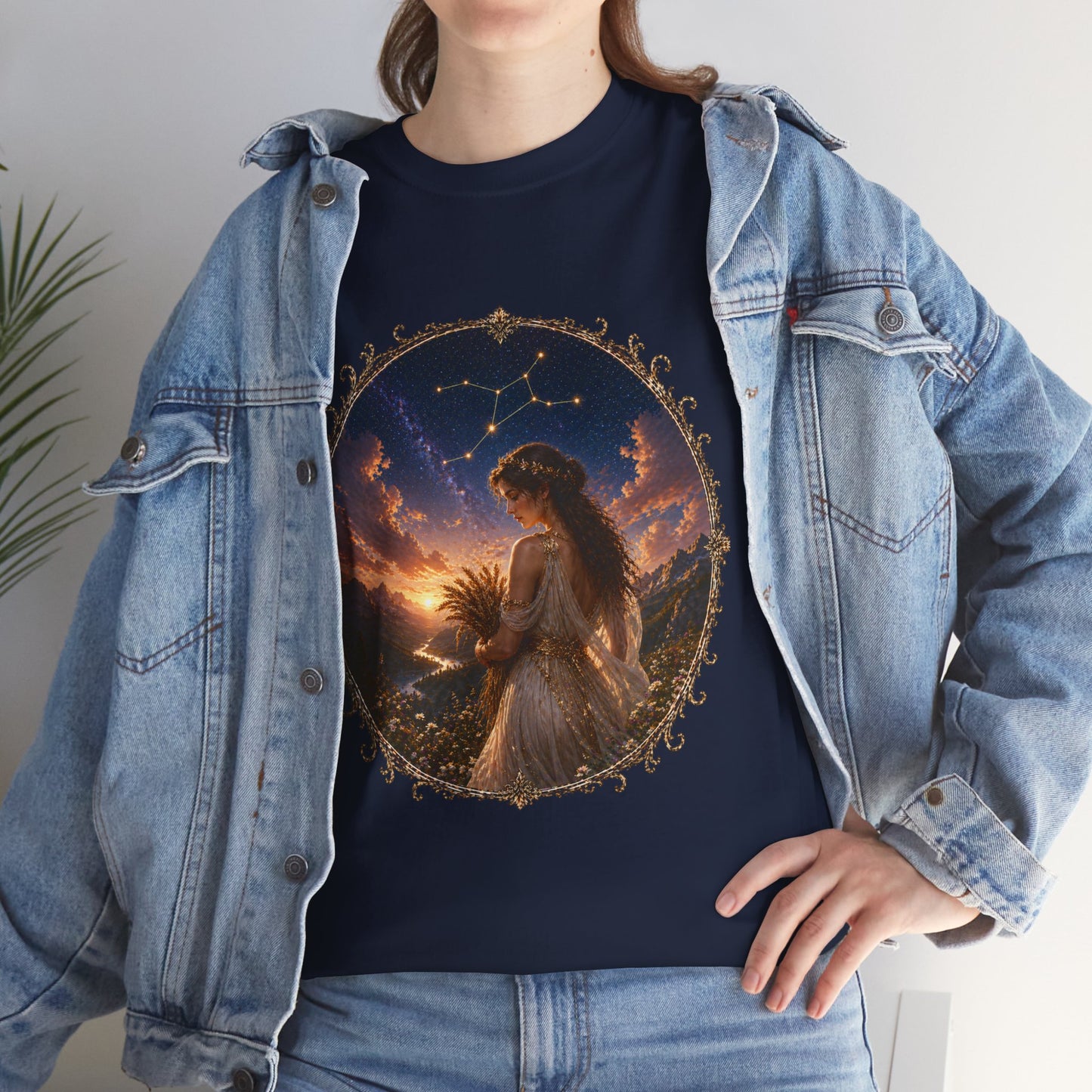 Virgo Zodiac T-Shirt – Minimalist Maiden Design | Elegant Astrology & Nature Tee