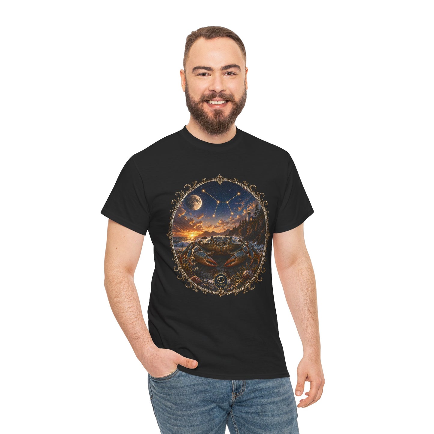 Cancer Zodiac T-Shirt – Mystic Crab Moon Design | Emotional & Cosmic Astrology Tee