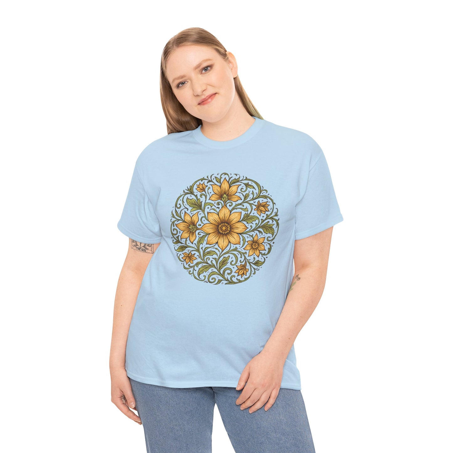 Spring Awakening Mandala T-Shirt – Boho Floral Aesthetic Tee