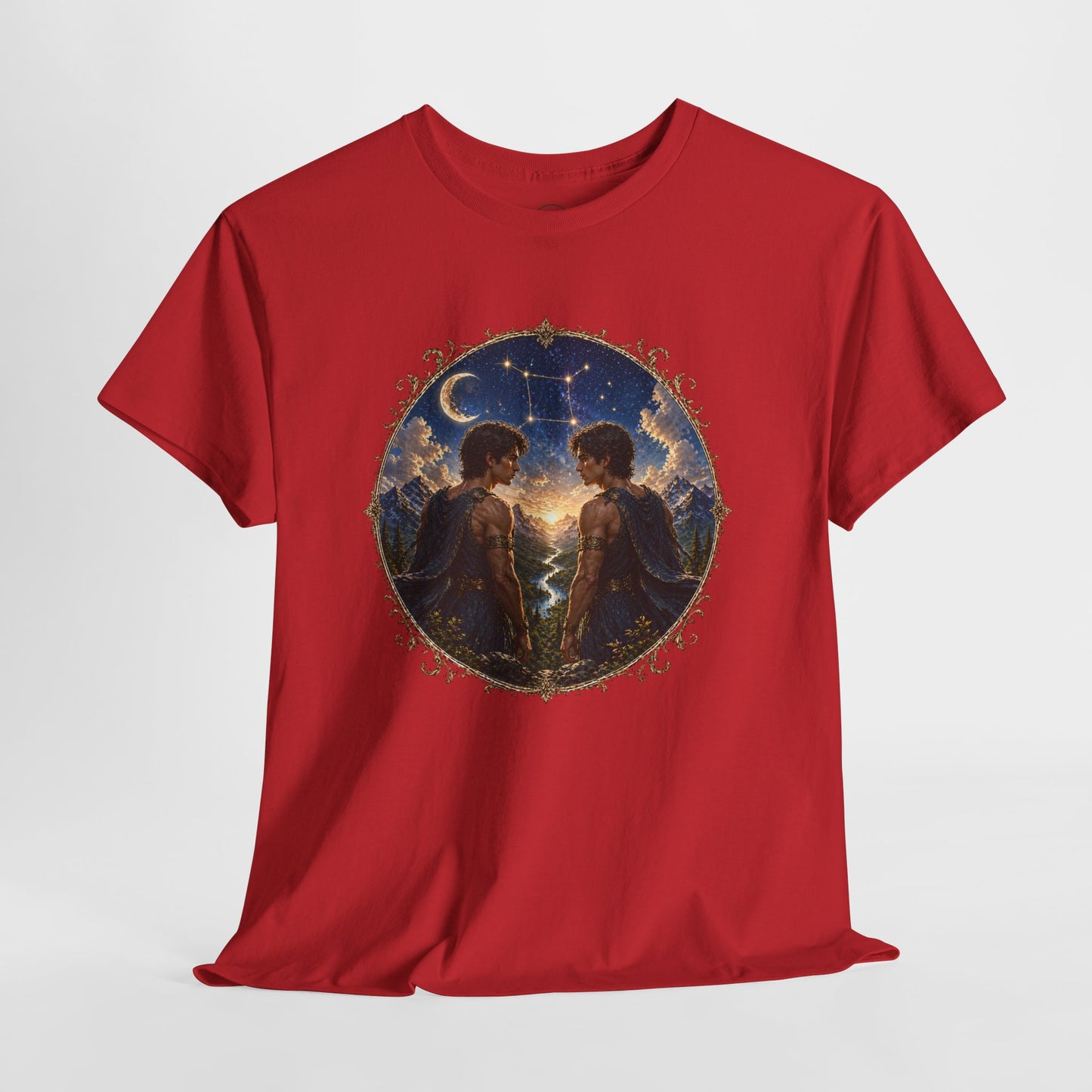 Gemini Zodiac T-Shirt – Dual Energy Twins Design | Astrology & Cosmic Nature Tee