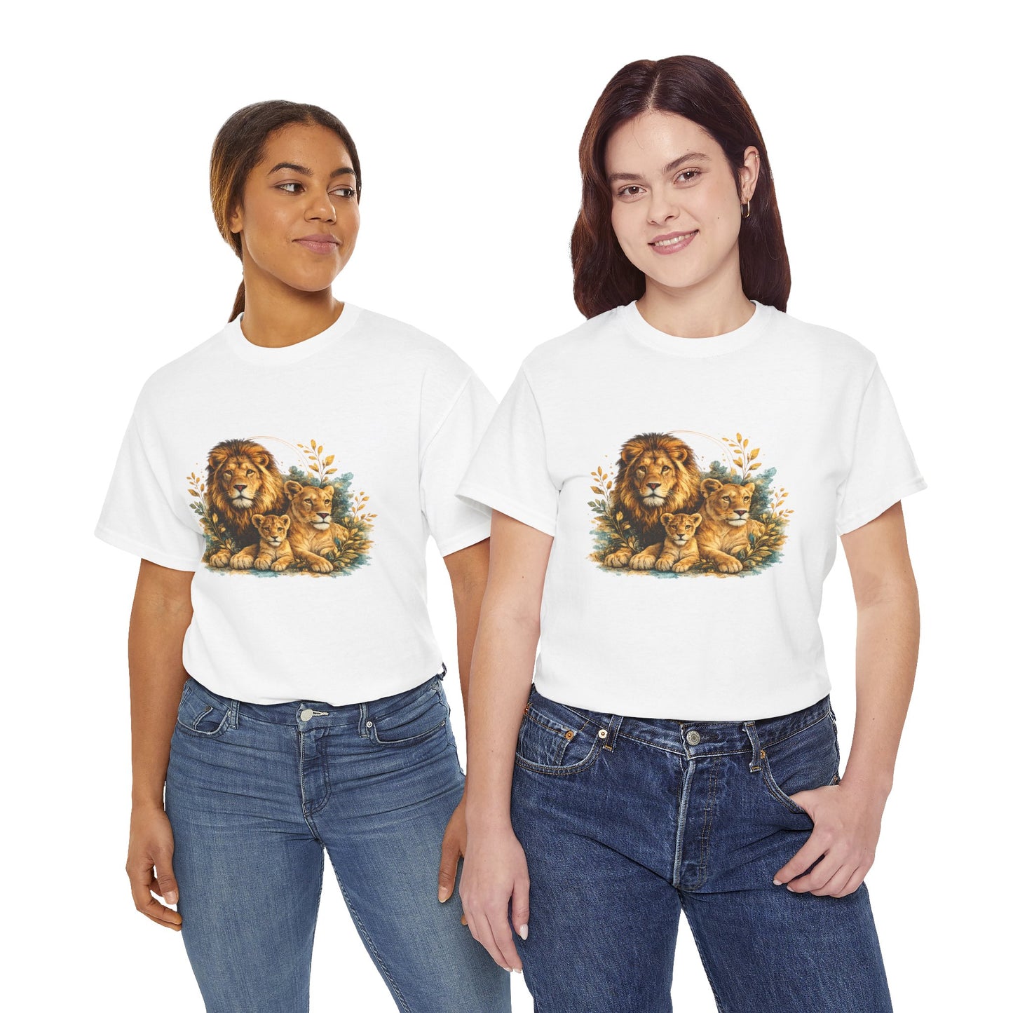 Lion Family T-Shirt – Majestic Wildlife Nature Design | Lion Pride Graphic Tee