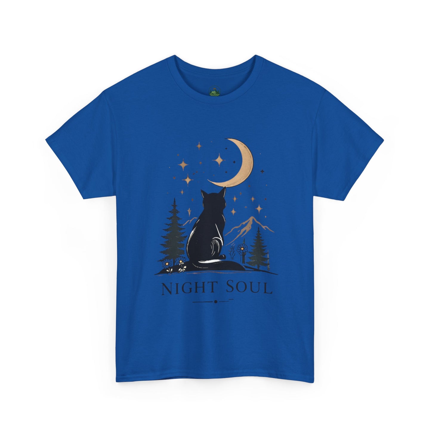 Black Cat Moon T-Shirt – Night Soul Aesthetic Tee, Minimalist Cat Lover Shirt