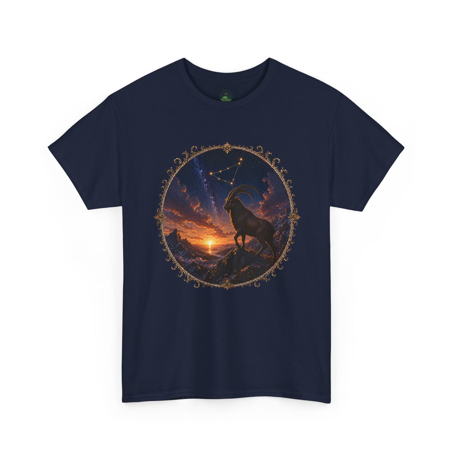 Capricorn Zodiac T-Shirt – Mountain Goat Ambition Design | Minimal Power Astrology Tee