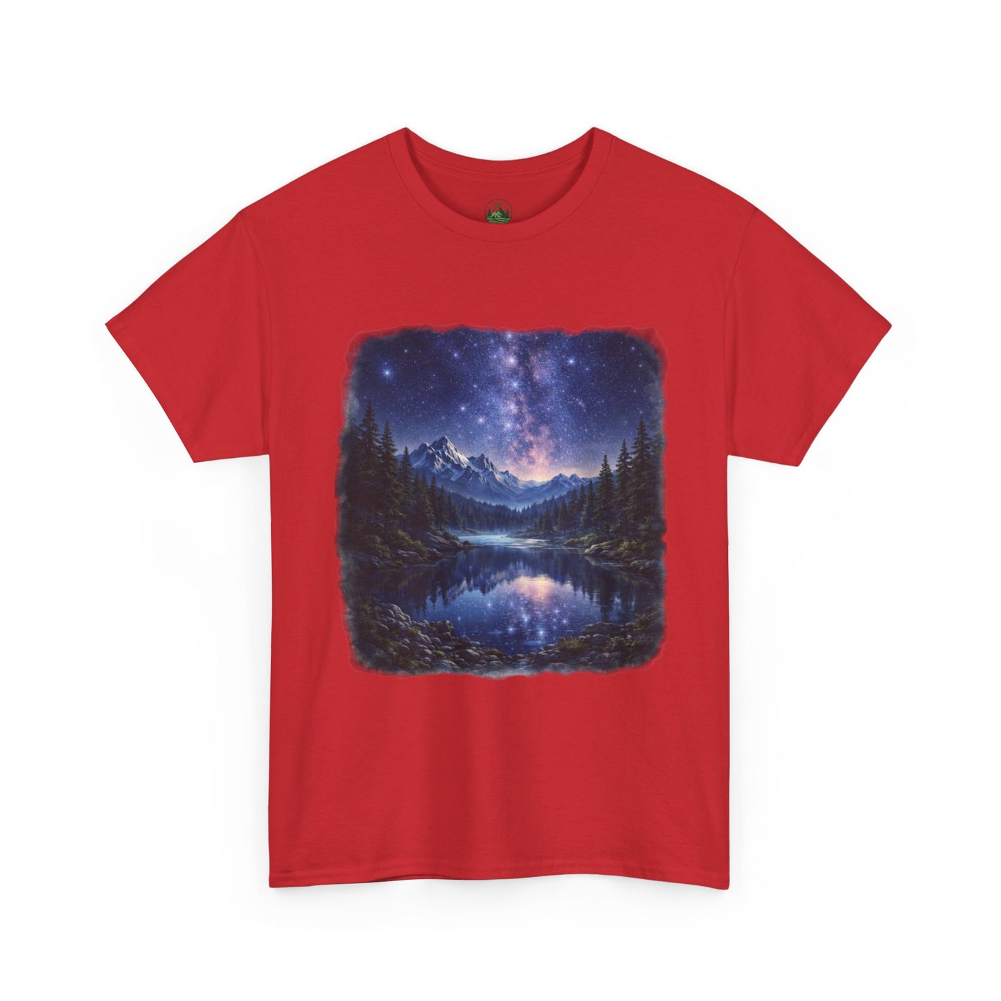 Midnight Reflection Nature T-Shirt – Moonlit Lake & Forest Design