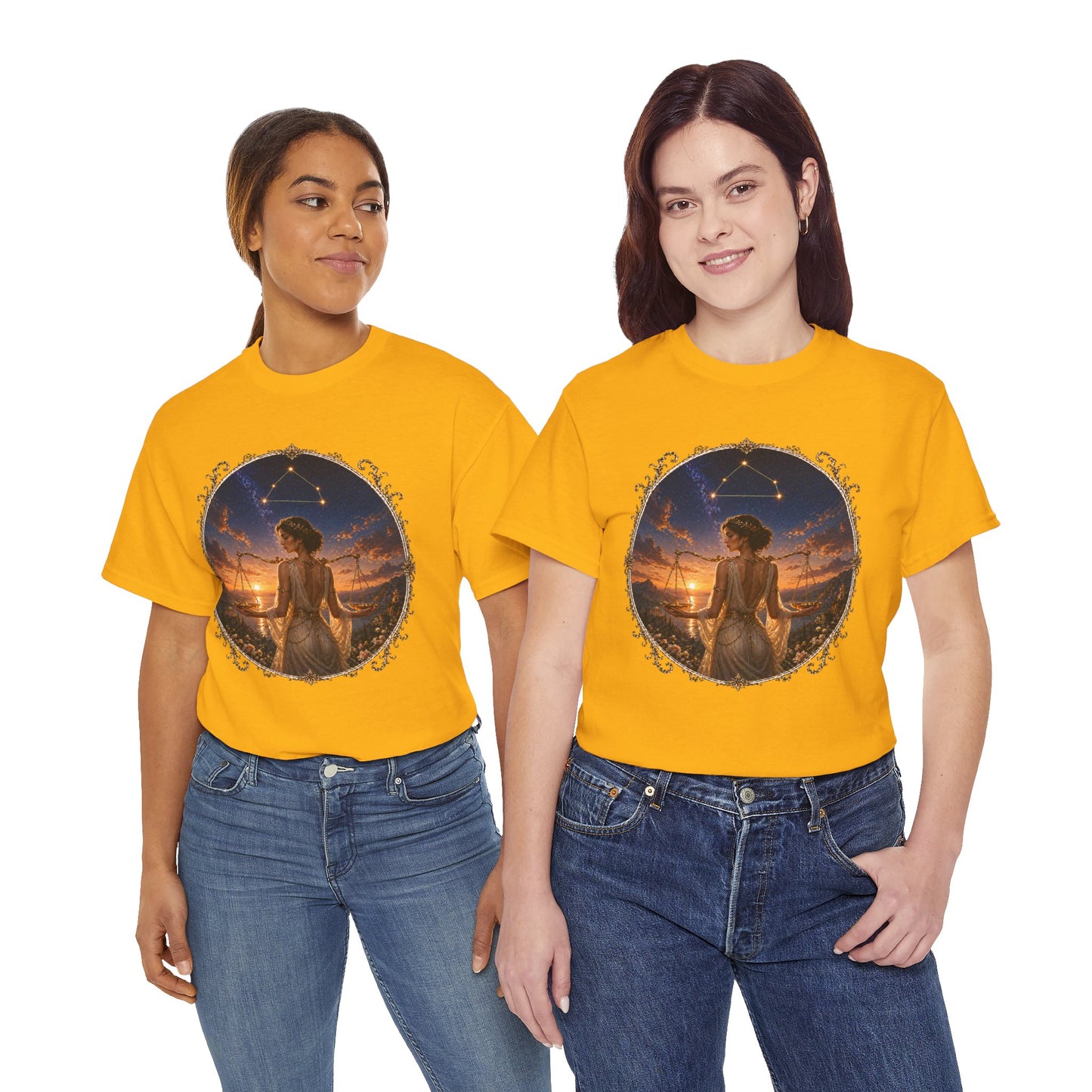 Libra Zodiac T-Shirt – Balance Scales Aesthetic Design | Elegant Astrology Tee