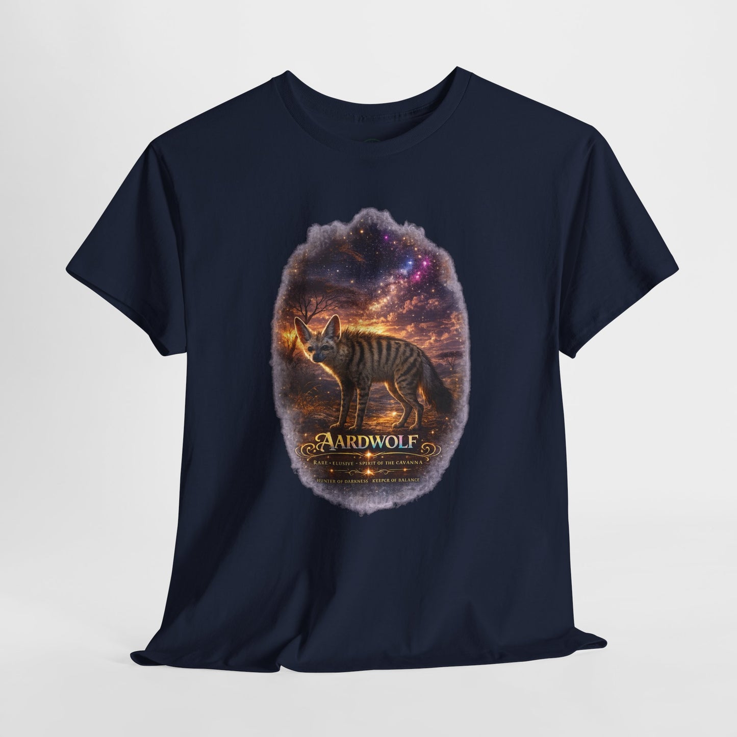 Aardwolf T-Shirt – Mystic Night Wildlife Design | Rare Cosmic Animal Graphic Tee