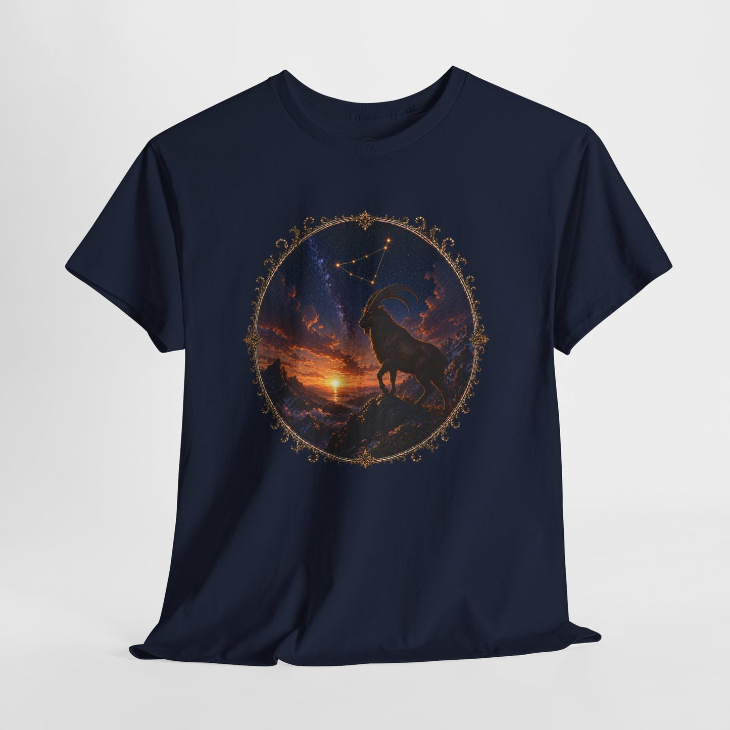Capricorn Zodiac T-Shirt – Mountain Goat Ambition Design | Minimal Power Astrology Tee