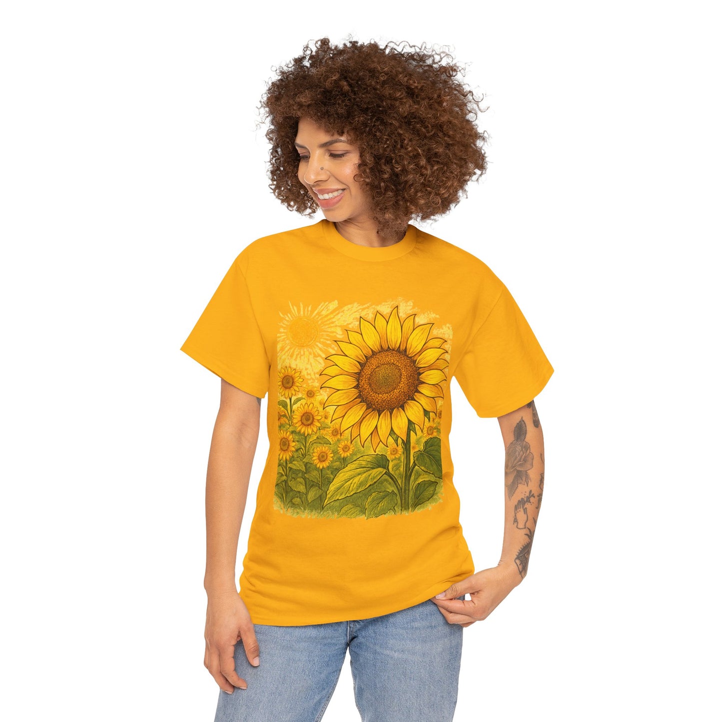 Sunflower Sunshine T-Shirt – Bright Floral Aesthetic Tee