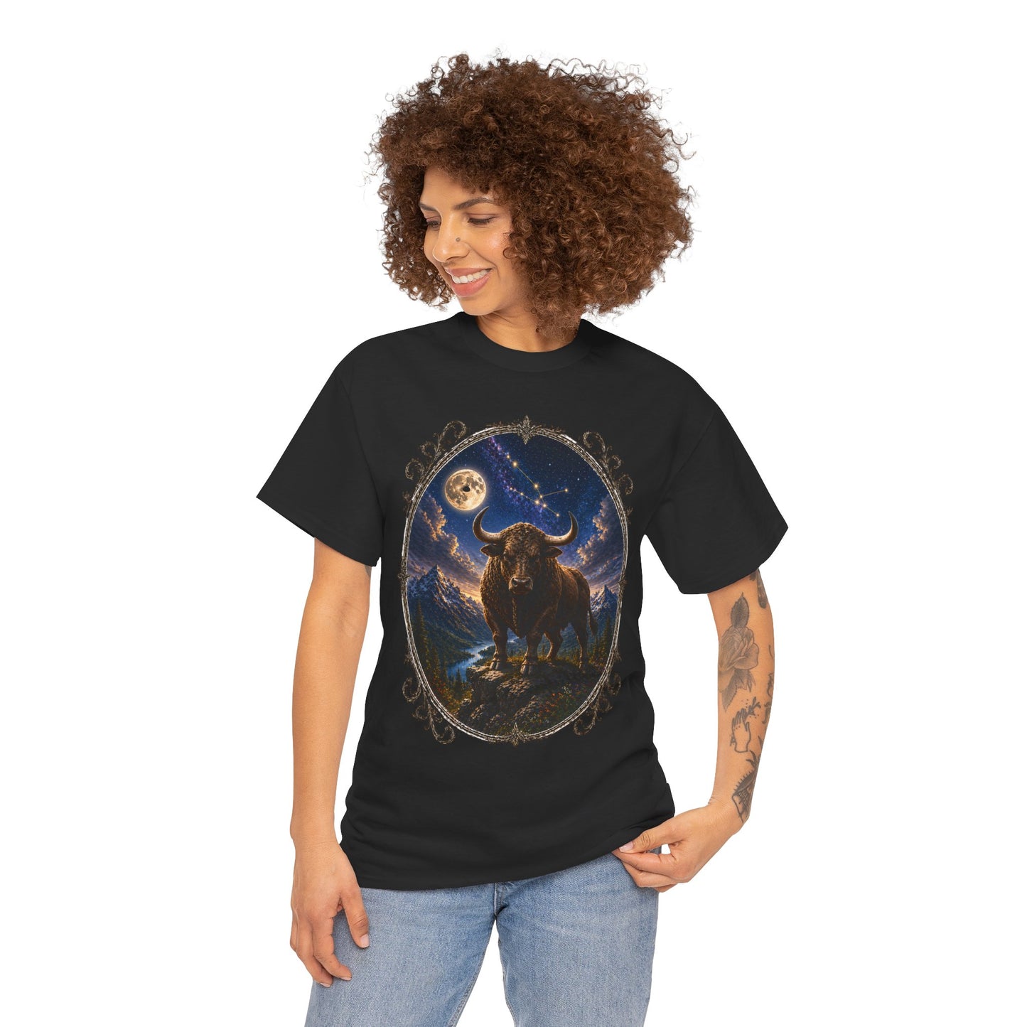 Taurus Zodiac T-Shirt – Mystic Bull Night Design | Nature & Astrology Tee