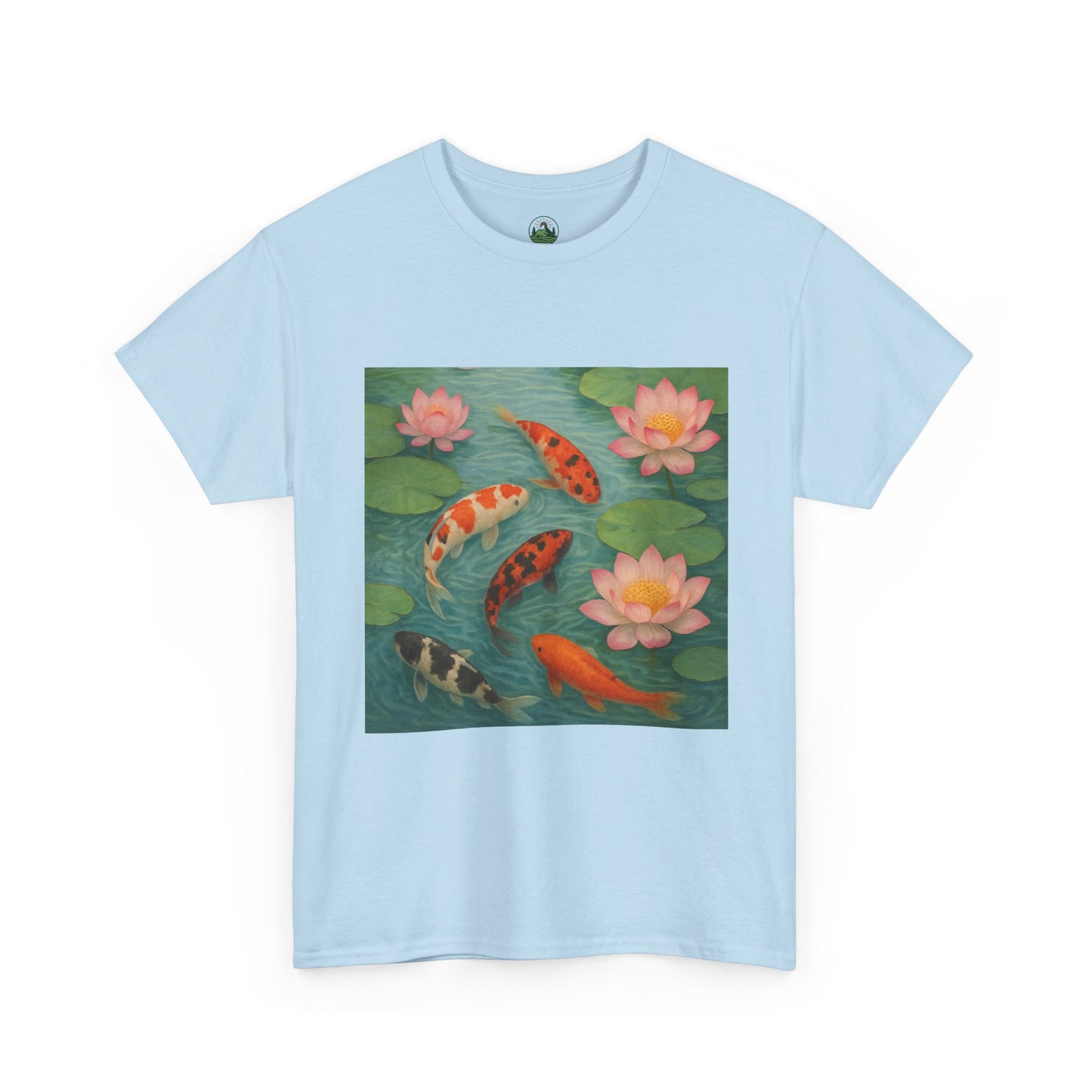 Koi Fish Lotus Pond T-Shirt – Zen Nature Aesthetic Tee